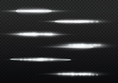 Yatay ışık ışınları, parlayan beyaz yatay çizgi