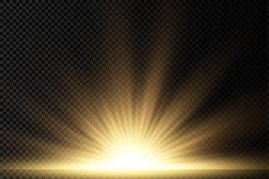 Yıldız patlaması, sarı parlayan ışıklar güneş ışınları.