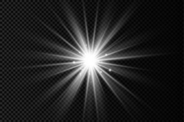 Parlak ışık yıldızı, beyaz güneş ışınları, güneş ışığı.