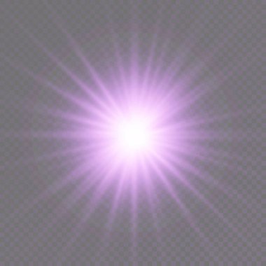 Parlak ışık yıldızı, mor güneş ışınları, güneş ışığı.