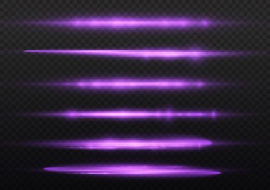 Mor parlak çizgi, mor yatay ışık ışınları.