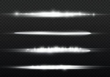 Yatay ışık ışınları, parlayan beyaz yatay çizgi