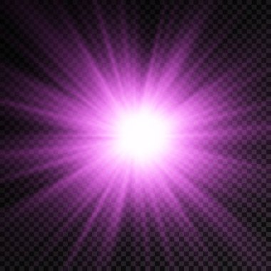 Parlak ışık yıldızı, mor güneş ışınları, güneş ışığı.