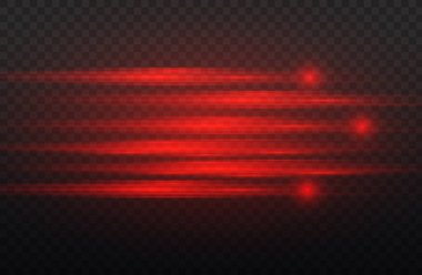 Yatay ışık ışınları, parlayan kırmızı yatay çizgi