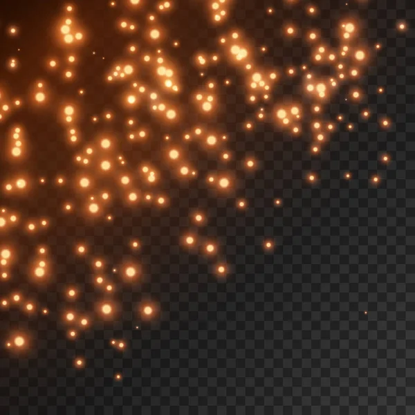 Étincelles de poussière, étoiles rouges effet de lumière spécial. — Image vectorielle