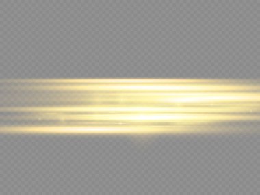Altın parlak çizgi, sarı yatay ışık huzmesi