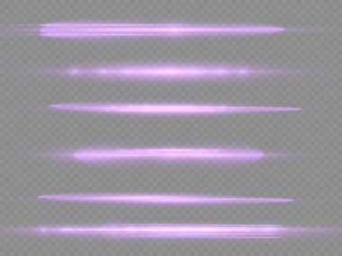 Mor parlak çizgi, mor yatay ışık ışınları.