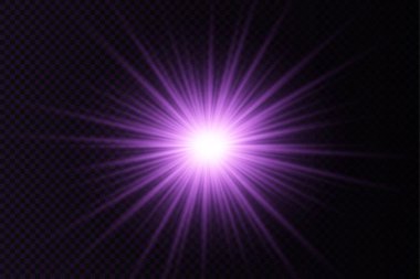 Parlak ışık yıldızı, mor güneş ışınları, güneş ışığı.
