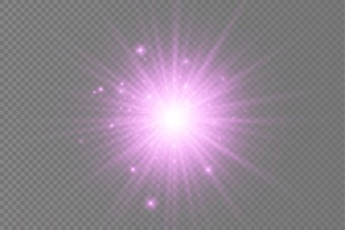 Parlak ışık yıldızı, mor güneş ışınları, güneş ışığı.