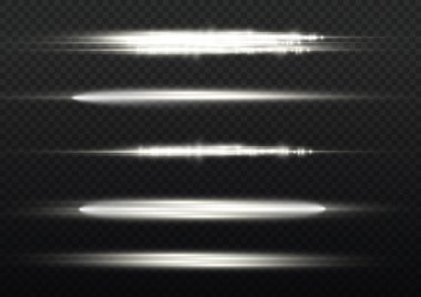 Yatay ışık ışınları, parlayan beyaz yatay çizgi