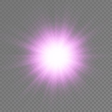 Parlak ışık yıldızı, mor güneş ışınları, güneş ışığı.