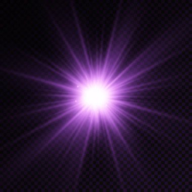 Parlak ışık yıldızı, mor güneş ışınları, güneş ışığı.