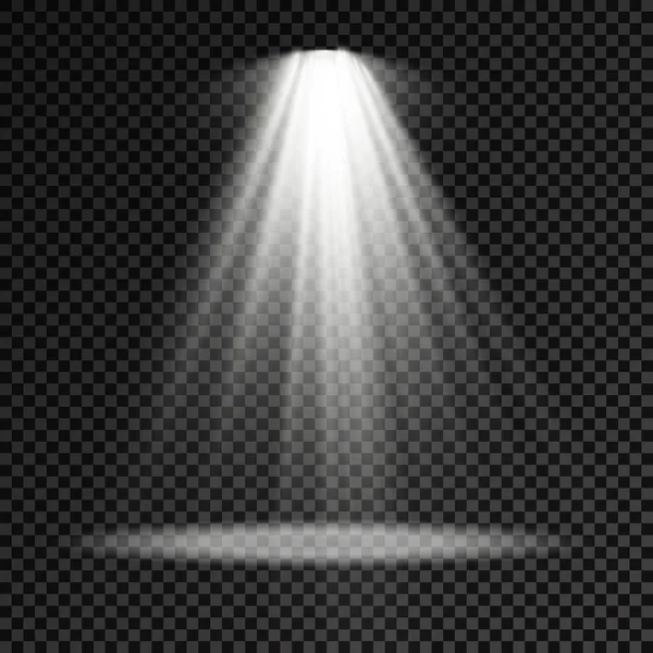 Set of white lighting spotlight, projector light. — Stock Vector
