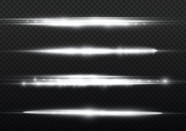 Yatay ışık ışınları, parlayan beyaz yatay çizgi