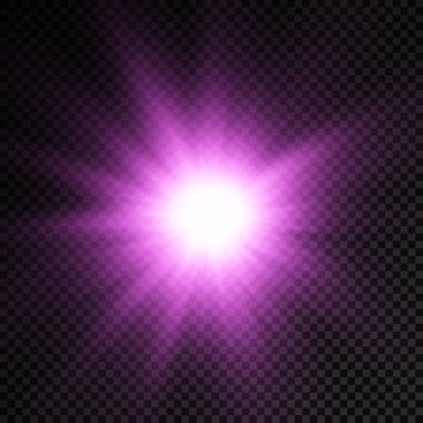 Parlak ışık yıldızı, mor güneş ışınları, güneş ışığı.