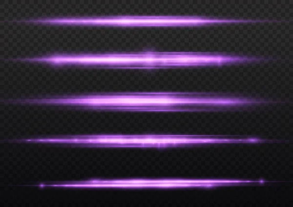 紫色の輝線、紫色の水平光線 — ストックベクタ