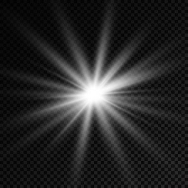 Parlak ışık yıldızı, beyaz güneş ışınları, güneş ışığı.