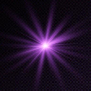 Parlak ışık yıldızı, mor güneş ışınları, güneş ışığı.