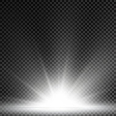 Yıldız patlaması, beyaz parlayan ışıklar güneş ışınları.