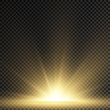 Yıldız patlaması, sarı parlayan ışıklar güneş ışınları.