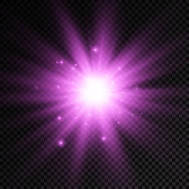 Parlak ışık yıldızı, mor güneş ışınları, güneş ışığı.