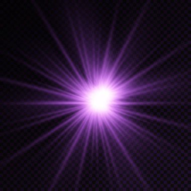 Parlak ışık yıldızı, mor güneş ışınları, güneş ışığı.