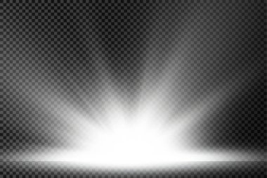 Yıldız patlaması, beyaz parlayan ışıklar güneş ışınları.