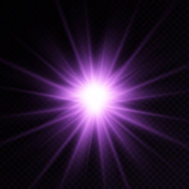 Parlak ışık yıldızı, mor güneş ışınları, güneş ışığı.