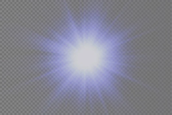 Hvězda Praskla Zářivostí Záře Jasnou Hvězdou Modré Zářící Světlo Prasklo — Stockový vektor