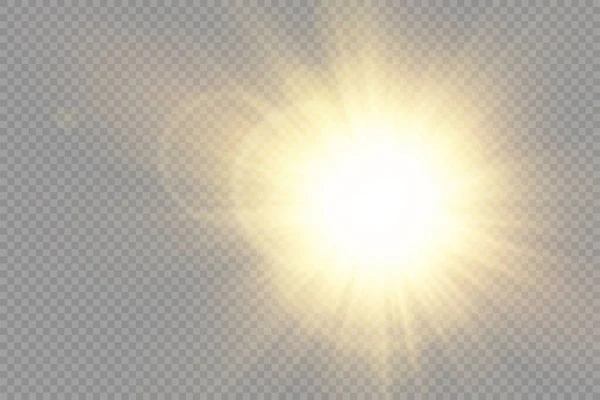 Αστέρι Έκρηξη Λαμπρότητα Λάμψη Αστέρι Λαμπερό Φως Έκρηξη Διαφανές Φόντο — Διανυσματικό Αρχείο