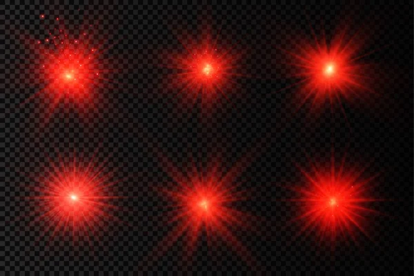 Star Burst Brilliance Glow Bright Star Red Glowing Light Burst — Stock Vector