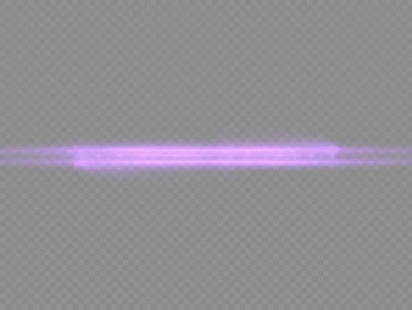 Horizontale Lichtstralen Flits Paars Horizontaal Lens Flares Pack Laserstralen Gloed — Stockvector