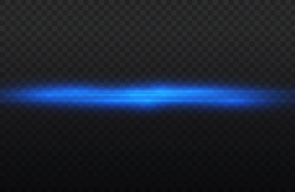 Rayons Lumière Horizontaux Flash Bleu Faisceaux Laser Ligne Lumineuse Sur — Image vectorielle