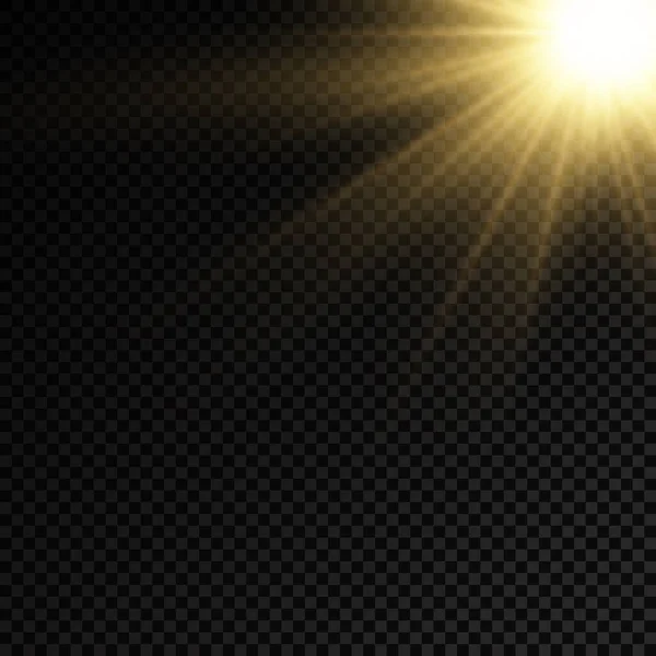 Ηλιακό Φως Φωτεινή Έκρηξη Φαινόμενο Φωτοβολίδα Ακτίνες Του Φωτός Και — Διανυσματικό Αρχείο