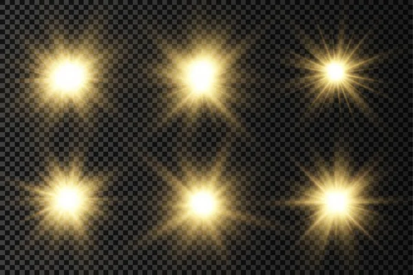 Hvězda Vybuchla Zářivostí Zářící Jasná Hvězda Žluté Zářící Světlo Vybuchlo — Stockový vektor