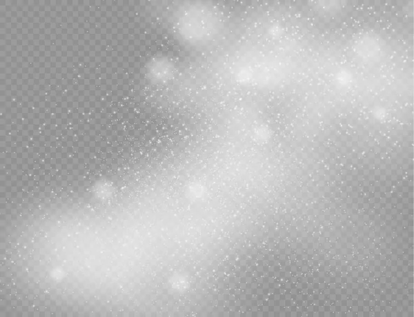 Fehér Por Szikrák Csillag Ragyog Különleges Fény Karácsonyi Szikrázó Fényhatás — Stock Vector