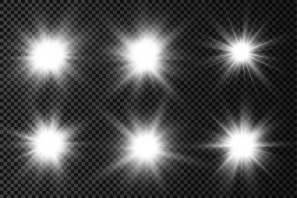Hvězda Praskla Zářivostí Zářící Jasná Hvězda Bílé Zářící Světlo Prasklo — Stockový vektor