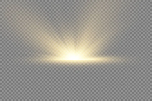 Světlice Speciální Efekt Paprsky Světla Magické Jiskry Žlutá Záře Světla — Stock fotografie