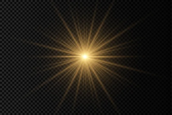 Jasná Hvězda Hvězda Vybuchla Zářivostí Žluté Zářící Světlo Exploduje Průhledném — Stock fotografie