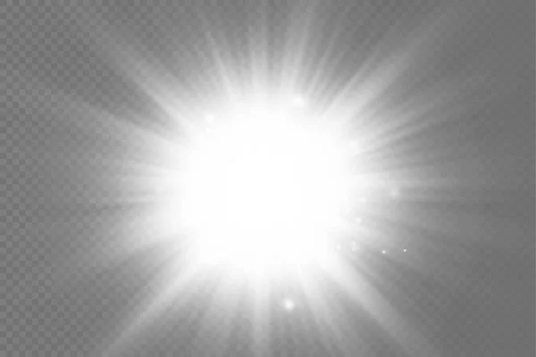 Gwiazda Pękła Blaskiem Świecąca Jasna Gwiazda Białe Świecące Światło Pękło — Wektor stockowy