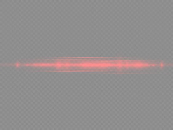 Flash Red Horizontal Lens Flares Pack Laser Beams Horizontal Light — ストックベクタ