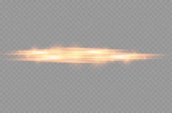 Горизонтальні Світлові Промені Спалахи Помаранчевої Горизонтальної Лінзи Лазерні Промені Сяюча — стоковий вектор