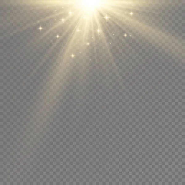 Lumière Soleil Avec Explosion Lumineuse Effet Fusée Éclairante Avec Des — Image vectorielle