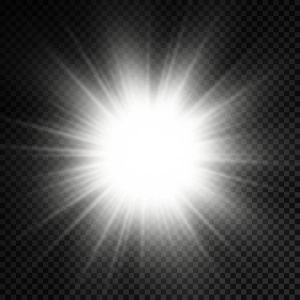 Der Stern Platzt Vor Brillanz Glühender Heller Stern Weißes Glühendes — Stockvektor