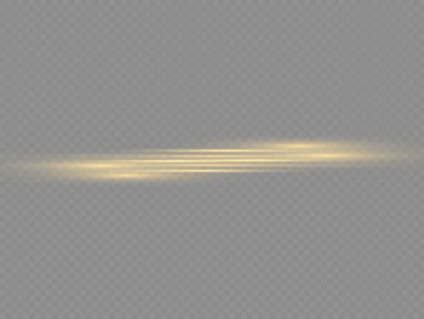 Горизонтальні Світлові Промені Спалахи Жовтих Горизонтальних Лінз Лазерні Промені Сяюча — стоковий вектор