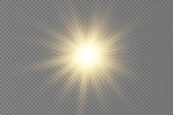 Αστέρι Ξέσπασε Λαμπρότητα Λάμψη Φωτεινό Αστέρι Κίτρινο Λαμπερό Φως Ξέσπασε — Διανυσματικό Αρχείο