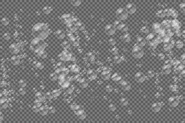 Набор Прозрачных Реалистичных Красочных Мыльных Пузырей Иллюстрация Белые Пузырьки Воды — стоковое фото