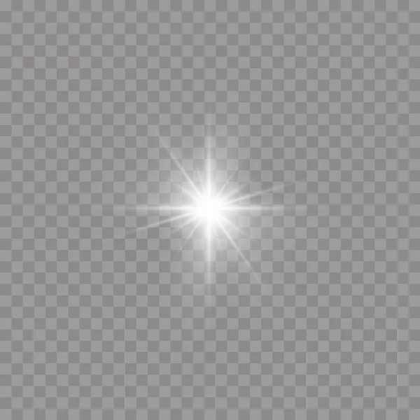 Estrella Estalló Con Brillantez Resplandor Estrella Brillante Blanco Resplandor Luz — Vector de stock