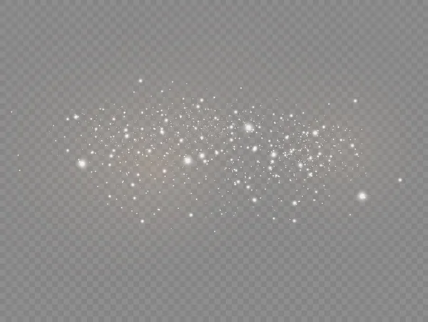 Beyaz Toz Kıvılcımları Yıldız Özel Işık Ile Parlar Noel Parıltısı — Stok Vektör