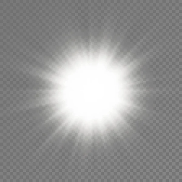 Der Stern Platzt Vor Brillanz Glühender Heller Stern Weißes Glühendes — Stockvektor